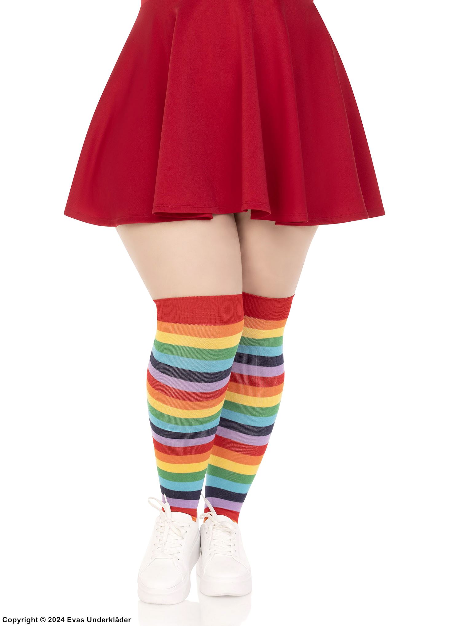 Stockings, bunte Streifen, Plus Size